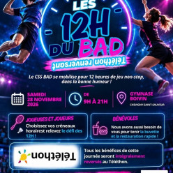 LES 12H de BAD de CHEVIGNY (au profit du TELETHON)